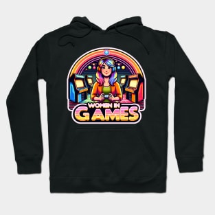 Retro Gaming Women in Games - Arcade Dreamer Gamer Girl Hoodie